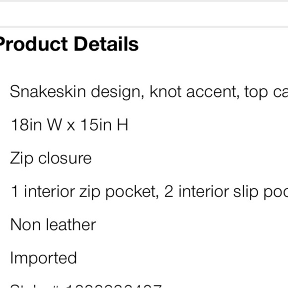 Snakeskin design large shoulder bag with top knot!! Gorgeous!!!! - Picture 5 of 5